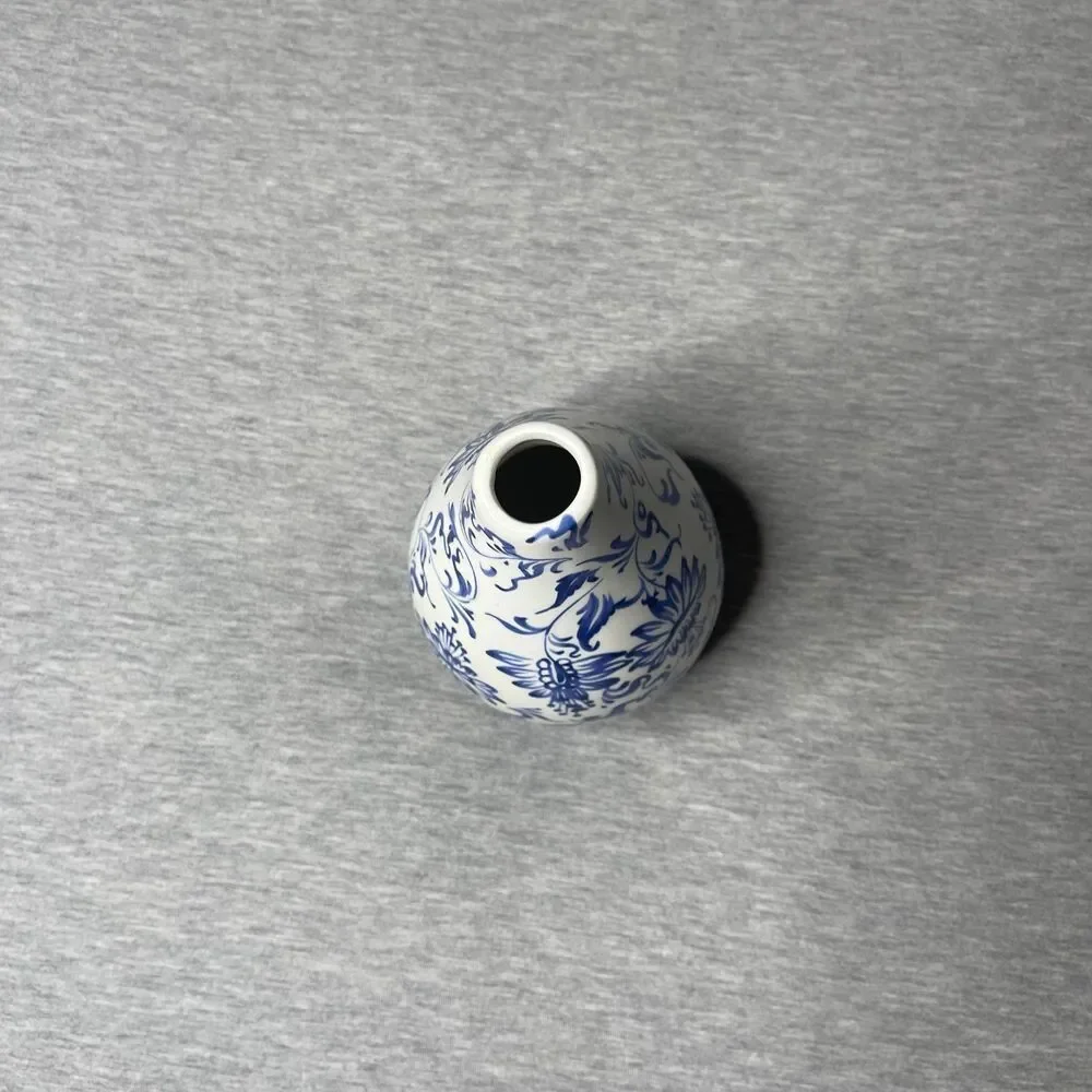 Target White & Blue 7.5” Round Portuguese Floral Ceramic Vase